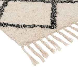 Celina <b>Black</b> Moroccan Shag Diamond Trellis Cotton Modern <b>Rug</b> <b>for</b> Home & Hotel Use - Product Image 2