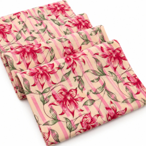 Tela de Voile de Algodón Peinado Ligero Estampado a Mano Pinksa Fashion con Hojas de Follaje Amarillo y Azul para Accesorios de Niñas - Product Image 4