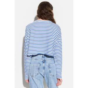 Blusa Corta Informal de Gran Tamaño con Cuello Redondo, Corte Holgado, Logotipo Frontal, 100% Algodón, Largo Corto - Product Image 3