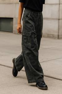 <b>Men's</b> <b>Lightweight</b> Full-Length Canvas Cargo Pants with Elastic Waist Fashionable Pockets <b>Summer</b> Casual Clothing Fall <b>Trousers</b> - Product Image 5
