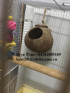 Tự Nhiên Vỏ Dừa Lồng Chim Động Vật Có Khuôn Mẫu Chim Tổ Nhà Cho Vật Nuôi Vẹt Hut Với Treo Đồ Chơi Cho Hamster Shyn tran - Product Image 4