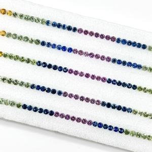 พลอยไพลินหลากสีธรรมชาติ 2 มม. ทรงกลมเจียระไนแบบบริลเลียนท์ สะอาดด้วยลูเป้ เหมาะสำหรับทำเครื่องประดับ ขายส่ง - Product Image 3