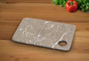 เขียงหินอ่อนแบบเรียบง่ายพร้อมหูจับทรงกลม คุณภาพพรีเมียม สำหรับเตรียมอาหาร จัดเสิร์ฟ และใช้งานในครัว - Product Image 3