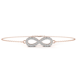 <b>Infinity</b> Diamond <b>Bracelet</b> 925 Silver Rhodium Plated Round Brilliant Cut Prong Setting Minimalist Chain Link Unisex Everyday Wear - Product Image 5