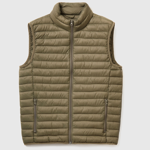 Nuevo diseño de los hombres sin mangas de Color personalizado Gilet invierno desmontable Sudadera con capucha acolchado transpirable algodón Puffer chaleco chaqueta de cuello alto - Product Image 4