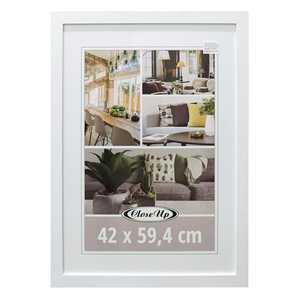 Cadre photo blanc DIN A2 sur mesure 42 x 59,4 cm, en plastique ABS et métal aluminium, élégant et tendance, à des fins décoratives - Product Image 1