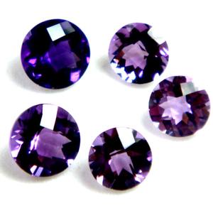 Piedra preciosa suelta de corte facetado de amatista púrpura Natural 100%, tamaño personalizado, forma brillante redonda, piedra Natural para uso en joyería - Product Image 1