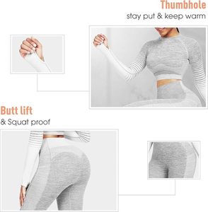 Ensemble de yoga Ensemble d'entraînement 2 pièces pour femme Pantalon taille haute et soutien-gorge de sport avec veste imprimée assortie Entraînements de yoga et de course - Product Image 2