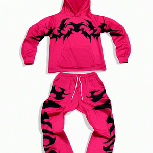 Survêtement de sport décontracté de haute qualité personnalisé unisexe blanc à manches longues avec logo imprimé - Product Image 1