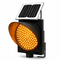 Luz de Advertencia LED Solar Intermitente Ámbar de 300 mm, Lámpara de Seguridad para Barricadas y Tráfico, 360°, para Conos de Tráfico, Construcción, Zonas de Riesgo y Trabajo