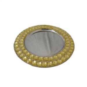 Crystal <b>Beads</b> Decorative Hotel Restaurant Supplies Crystal Mosaic Decorative Rounded Charger Plate - Product Image 6