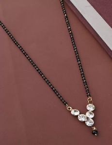 High Quality Traditional <b>Indian</b> Long Short Combo Mangalsutra Set for Women Gold Plated Fashion Jewelry - Product Image 3