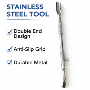 Pousse-cuticules professionnel en acier inoxydable à double extrémité, poignée antidérapante, résistant à la rouille, pour manucure, pédicure, nettoyage et soin des ongles - Product Image 3