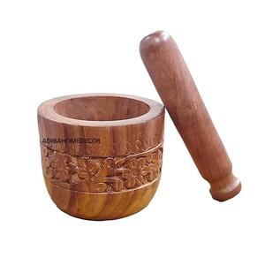 Mortier et pilon en bois ustensiles de cuisine multifonctions mortier et pilon en pierre de granit Durable naturel à vendre - Product Image 2