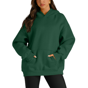 Sweats à capuche pour femmes Streetwear hauts à la mode pull respirant ample ajusté Style extérieur sweats à capuche à épaules tombantes pour femme - Product Image 4