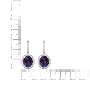 Boucles d'oreilles pendantes en argent 925 avec moissanite ronde de 0,81 carat et saphir bleu - Product Image 4