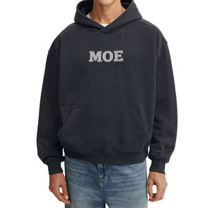 Sweat à capuche en molleton de coton brodé sur la poitrine pour homme, 420 GSM, coupe décontractée, avec logo personnalisé pour marque privée OEM - Product Image 1