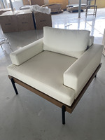 Canapé modulaire moderne commercial à une place en tissu, base en bois, pieds en métal, pour réception, salon, hôpital, hall d'hôtel, mobilier sectionnel