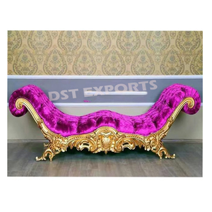 Sofá sin espalda para escenario árabe Mehndi, conjunto de sofá de escenario musulmán Walima, conjunto de sofá tallado de diseñador de boda - Product Image 1