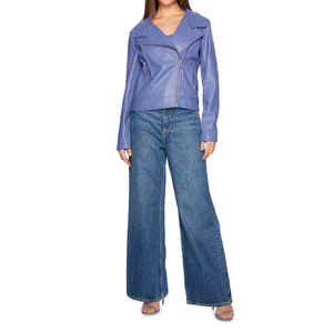 Chaqueta de cuero transpirable de alta calidad para mujer, nuevo modelo, ropa de abrigo informal con cremallera con procesamiento de lona de punto de estilo de moda - Product Image 2