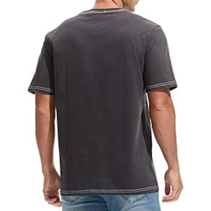 T-shirt col rond épais pour homme, 100 % coton premium, infroissable, respirant, prélavé, durable - Product Image 2