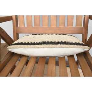 Beige Vintage Kilim Patchwork Wool Pillow 8x16 Inch Decorative Accent for Sofa <b>Fluffy</b> Leaves Pattern Woven <b>Cushion</b> - Product Image 4