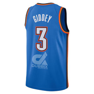 Maillot de basket-ball pour homme 2024, style américain, noir, de haute qualité, cousu, uniforme respirant, 3D, Gilgeous-Alexander 2, Giddey 3, vente en gros - Product Image 6