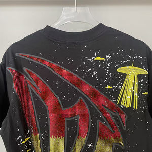 Nouveauté Été 2026 T-shirts pour Hommes de Marque de Qualité Supérieure, Style Hip Hop, à Motifs Graphiques Personnalisés 'Mixed Emotion' et Ornés de Strass - Product Image 6