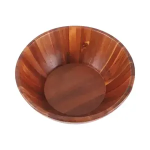 Cuenco para servir ensalada grande de madera de mango macizo hecho a mano 100%, decorativo moderno de madera para regalos de negocios, suministro mundial - Product Image 4