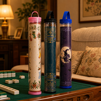 Tapis de table de mahjong moderne de luxe avec tube de rangement en PVC transparent, motif saisonnier, portable, écologique, durable, couleur personnalisée