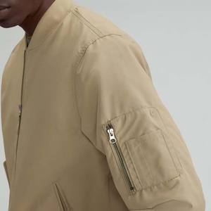 Veste bomber en toile décontractée et sportive personnalisée avec logo sur le devant, service OEM, vêtements pour hommes de haute qualité, fermeture éclair - Product Image 5