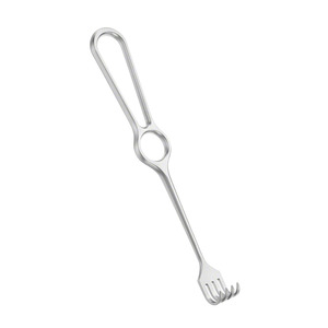 Écarteur de plaie KOCHER à 4 pointes semi-affûtées, 220 mm (8,34 po), profondeur 16 mm, largeur 20 mm, crochet cutané, écarteur chirurgical - Product Image 4