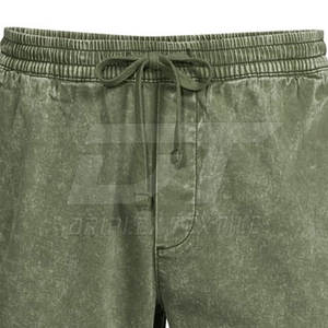 Pantalones cortos de algodón hechos con logotipo de impresión personalizada para tamaño adulto Pantalones cortos de fabricación de Pakistán para lavado ácido - Product Image 6