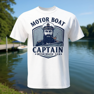 T-shirt Captain Pontoon Boating Motor Boat pour les amateurs de lacs – Produit promotionnel haut de gamme - Product Image 3