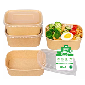 Contenedor rettangolare Kraft de 500 ml, ecologico y practico para alimentare, paquete de 300 unidades, Envios desde Mexico - Product Image 2