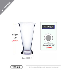 แจกันทรงกรวยลายดอกไม้ VTC1610 - ขนาด 10 นิ้ว - Product Image 3