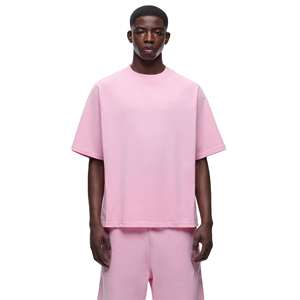 <b>Cropped</b> Boxy <b>T</b> <b>Shirt</b> <b>Men</b> Custom Heavy 100% Cotton Oversize <b>T</b> <b>Shirt</b> Blank Mock Neck Heavyweight Oversized Sports Tops - Product Image 1