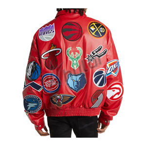 Chaqueta Universitaria Personalizada para Hombre con Mangas de Cuero para Invierno y Otoño Chaquetas para Hombre con Parche Bordado de Logo Lista para Enviar o Personalizar - Product Image 2