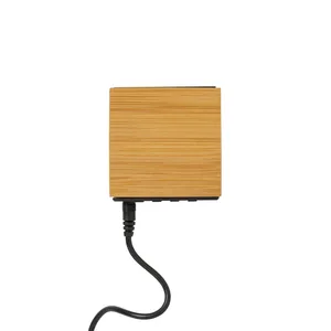 Personalized Bamboo <b>LED</b> Desk & Table Alarm <b>Clock</b> Unique Gadget - Product Image 4