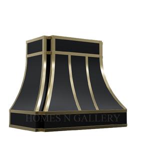 Hotte de cuisine en cuivre et laiton, de style antique, faite à la main, en acier inoxydable, en forme de boîte, pour îlot et mur, fabriquée en Inde. - Product Image 5