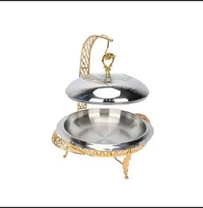 Plato de frotamiento de metal con estilo clásico único hecho a mano con tapa de acero inoxidable accesorio de mesa duradero al por mayor - Product Image 3