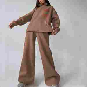 2025 personnalisé de haute qualité coton survêtement 2 pièces à capuche survêtement ensemble casual vêtements de sport surdimensionné femmes haut court sweats à capuche - Product Image 2