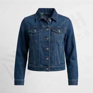Veste en jean décontractée personnalisée pour hommes, grandes tailles, 100% coton, option logo sur le devant, respirante, veste d'hiver - Product Image 1