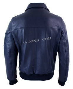 Chaqueta de Cuero para Hombre, Estilo Bomber, Aviador MA-1, Cuero Genuino, Estilo Casual Vintage, Chaqueta de Piloto, Personalizable OEM - Product Image 4