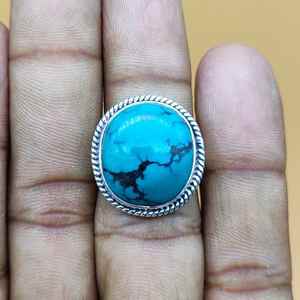 แหวนสำหรับผู้หญิงขายส่งแหวนแฟนซีสำหรับงานปาร์ตี้ทำด้วยมือพลอยเทอร์ควอยซ์สีเงินสเตอร์ลิง925ทันสมัยสำหรับผู้หญิง - Product Image 2