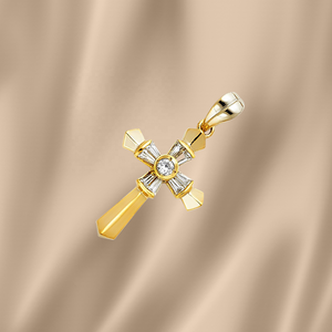 Nouveauté bijoux religieux chrétiens personnalisables pendentif croix clouté de diamants breloques en Zircon plaqué or à la mode - Product Image 5