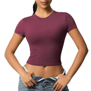 Top corto informal y cómodo para mujer de uso de verano a la venta 2025 Top corto para mujer a la venta de alta calidad - Product Image 1