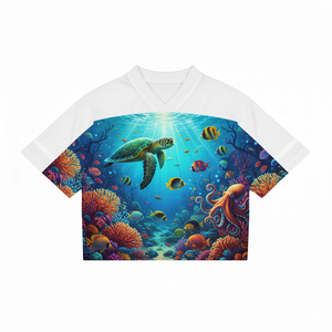 Camiseta de béisbol de gran tamaño deportiva de moda Logotipo de lobo personalizado impresión por sublimación de alta calidad cuello en V manga corta 100% poliéster - Product Image 3