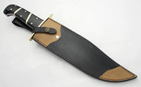 Couteaux de chasse en acier D2 faits à la main sur mesure avec manche en os Couteau Bowie hautement poli avec étui en cuir.