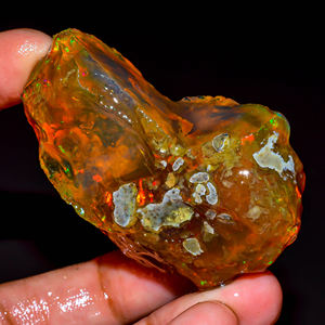 Opale de feu multi, pierre précieuse lâche de bijoux d'opale, opale éthiopienne brute, pierre précieuse d'opale naturelle, opale éthiopienne brute, 191.5 Ct. R-323 - Product Image 3